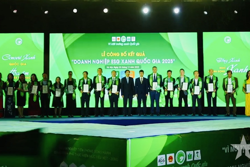 20 doanh nghiệp được trao danh hiệu 'Doanh nghiệp ESG xanh quốc gia 2025'