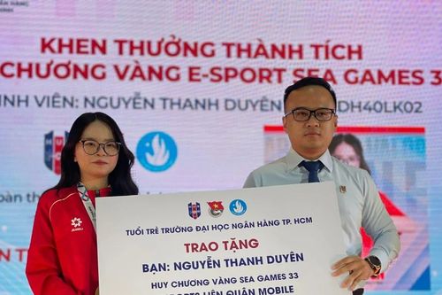 Trường Đại học Ngân hàng TPHCM tuyên dương VĐV giành huy chương vàng SEA Games