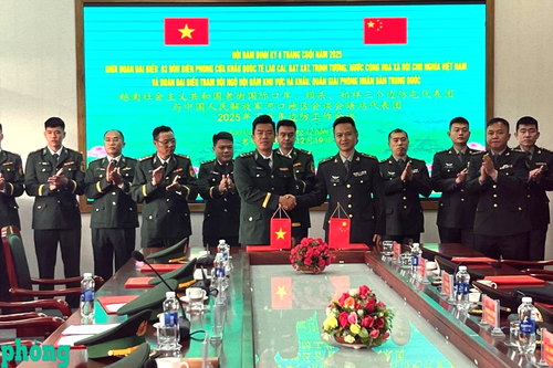 Các đơn vị thuộc Bộ đội Biên phòng Lào Cai hội đàm định kỳ 6 tháng cuối năm với Trạm hội ngộ, hội đàm khu vực Hà Khẩu, Trung Quốc