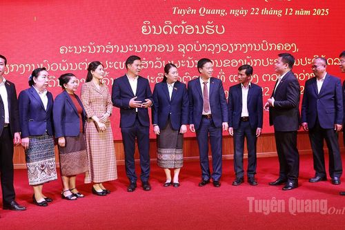Đoàn học viên lớp bồi dưỡng công tác hành chính, đối ngoại của Đảng Nhân dân cách mạng Lào nghiên cứu thực tế tại tỉnh ta