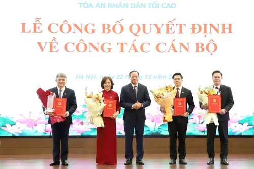 Công bố quyết định bổ nhiệm lãnh đạo cấp Vụ ngành Tòa án