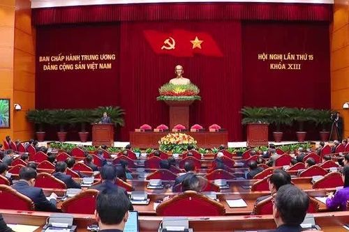 Quang cảnh lễ Bế mạc Hội nghị 15, Ban Chấp hành Trung ương Đảng khóa XIII