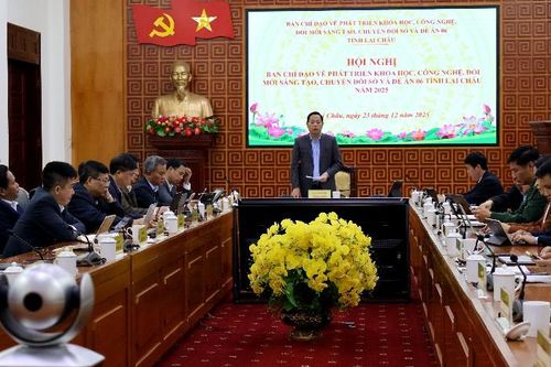 Hội nghị Ban Chỉ đạo về phát triển khoa học, công nghệ, đổi mới sáng tạo, chuyển đổi số và Đề án 06 tỉnh Lai Châu năm 2025