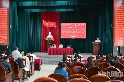 Xã Chất Bình tổ chức hội nghị đối thoại giữa người đứng đầu cấp ủy, chính quyền với MTTQ, các tổ chức chính trị - xã hội và Nhân dân