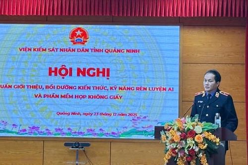VKSND tỉnh Quảng Ninh tập huấn kỹ năng rèn luyện AI, triển khai mô hình 'họp không giấy'