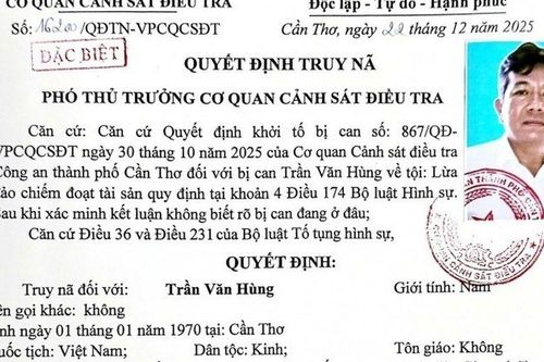 Công an truy nã Trần Văn Hùng