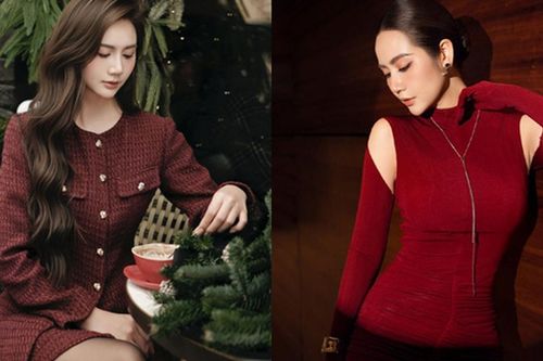 Nữ chính phim 'Cách em 1 milimet' đón giáng sinh với trang phục màu đỏ ngọt ngào