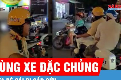 Cảnh sát giao thông TPHCM dùng xe đặc chủng đưa bé gái đi cấp cứu