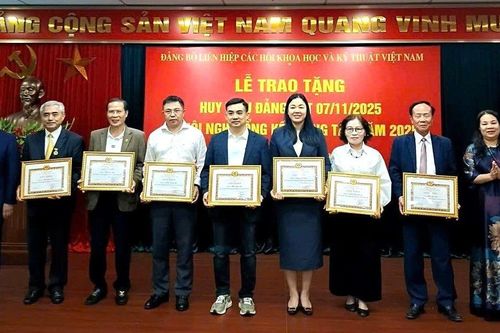 Chi bộ cơ quan Hội Kinh tế môi trường Việt Nam nhận giấy khen của Đảng ủy VUSTA