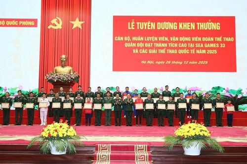 Tuyên dương đoàn thể thao Quân đội đạt thành tích cao năm 2025