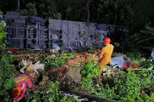 Tài xế ngủ gật khiến xe buýt lao khỏi đường cao tốc, 6 người tử vong