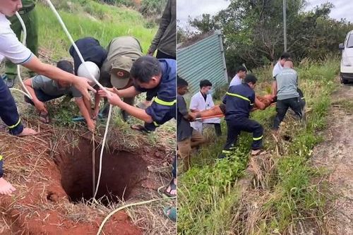Video giải cứu nam thanh niên rơi xuống hố sâu 10m khi đi làm rẫy