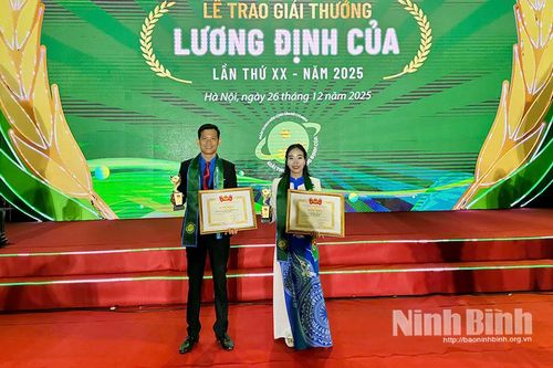 Ninh Bình có 2 thanh niên được tặng Giải thưởng Lương Định Của năm 2025