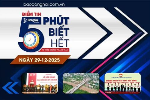 Điểm tin '5 phút biết hết' sáng 29-12: Ủy ban MTTQ Việt Nam tỉnh Đồng Nai trao 865 triệu đồng học bổng cho học sinh, sinh viên