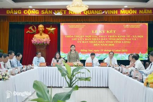 Đồng Nai và Vĩnh Long ký kết thỏa thuận hợp tác phát triển kinh tế - xã hội