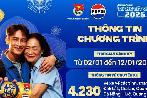 'Mang Tết về nhà' 2026 hành trình đoàn viên