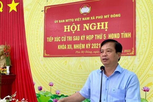 Phó Chủ tịch Thường trực UBND tỉnh Nguyễn Tuấn Thanh tiếp xúc cử tri xã Phù Mỹ Đông