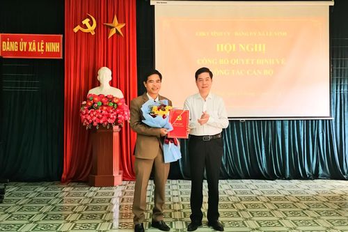 Xã Lệ Ninh: Công bố quyết định của Ban Thường vụ Tỉnh ủy về công tác cán bộ