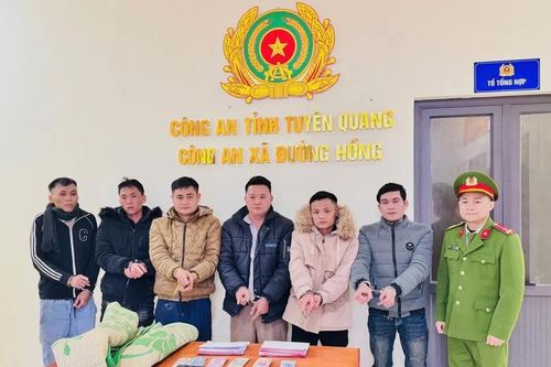 Bắt quả tang 6 đối tượng tụ tập đánh bạc lúc rạng sáng ở Tuyên Quang