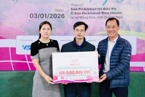 Giải Pickleball Quảng Ngãi mở rộng hình thành Quỹ 'Ươm mầm xanh Măng Đen'