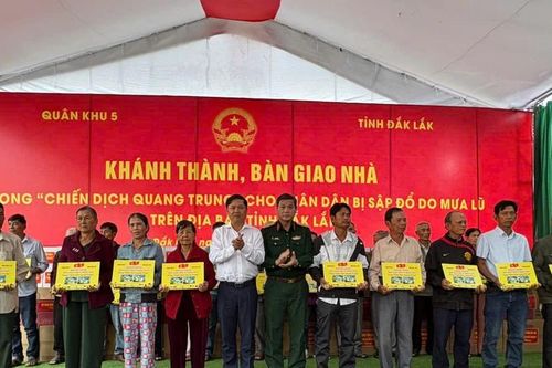 Quân khu 5 bàn giao 76 nhà dân tại Đắk Lắk, hiện thực hóa cam kết với nhân dân