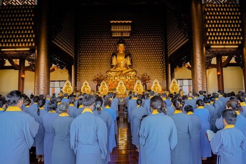 Hàng trăm Phật tử Đạo tràng Pháp Hoa về chùa Huê Nghiêm thọ y và nâng y