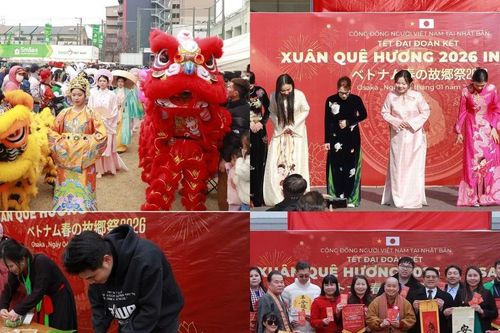 Bạn trẻ gói bánh chưng, trình diễn áo dài và Việt phục đón năm mới tại Nhật Bản
