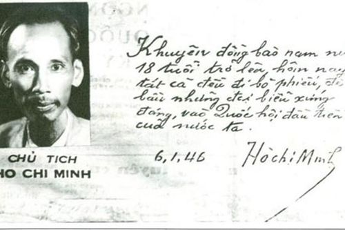 Chủ tịch Hồ Chí Minh viết 'Lời kêu gọi quốc dân đi bỏ phiếu'