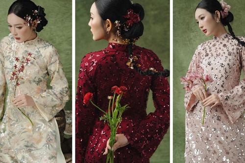 Áo dài kim sa lên ngôi trong dịp Tết 2026