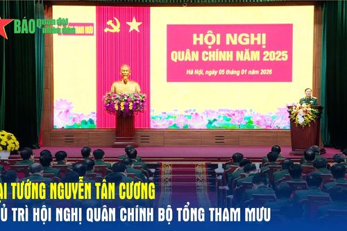 Đại tướng Nguyễn Tân Cương chủ trì Hội nghị quân chính Bộ Tổng Tham mưu