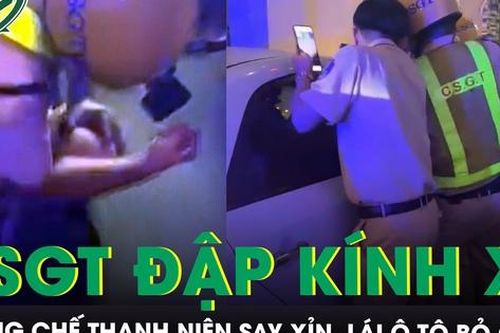 CSGT đập kính xe, khống chế nam thanh niên say xỉn lái ô tô của người khác bỏ chạy ở TPHCM