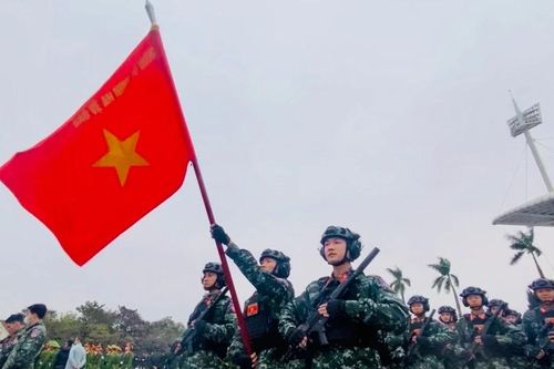 Các khối diễu hành sẵn sàng chuẩn bị sơ duyệt bảo vệ Đại hội Đảng