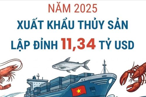Năm 2025, xuất khẩu thủy sản lập đỉnh 11,34 tỷ USD