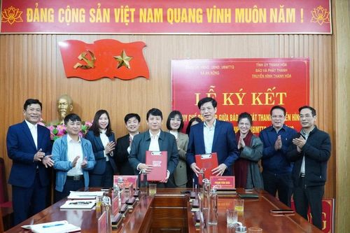 Xã An Nông và Báo và PTTH Thanh Hóa ký kết quy chế phối hợp tuyên truyền
