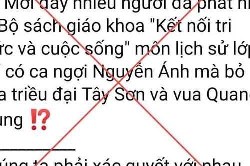 Cảnh báo về những bình luận thất thiệt, xuyên tạc nội dung lịch sử trong sách giáo khoa