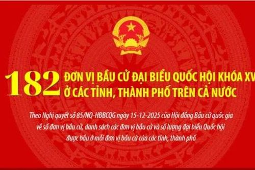 182 đơn vị bầu cử đại biểu Quốc hội khóa XVI ở các tỉnh, thành phố trên cả nước