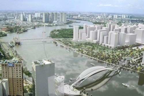 Cầu đi bộ hình lá dừa nước vượt sông Sài Gòn: Biểu tượng kiến trúc mới dần lộ diện