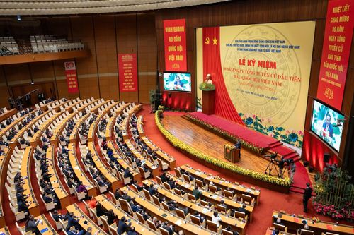 Toàn cảnh lễ kỷ niệm 80 năm Ngày Tổng tuyển cử đầu tiên bầu Quốc hội Việt Nam