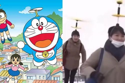 Sự thật về hình ảnh người dân Nhật Bản bay bằng chong chóng tre Doraemon đi làm