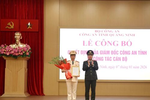 Công an tỉnh Quảng Ninh công bố các quyết định về công tác cán bộ