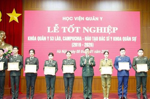Học viện Quân y tổ chức lễ tốt nghiệp đào tạo bác sĩ y khoa quân sự cho học viên Lào, Campuchia