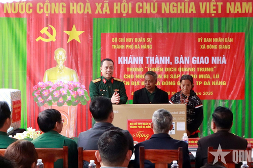 Bộ CHQS TP Đà Nẵng khánh thành, bàn giao căn nhà đầu tiên trong 'Chiến dịch Quang Trung' tại Đà Nẵng