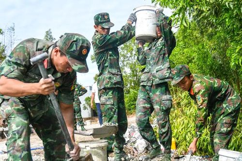An Giang: Trung đoàn 893 giúp dân xây cầu, dựng nhà