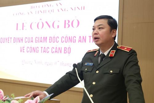 Công bố các quyết định về công tác cán bộ tại Công an tỉnh Quảng Ninh