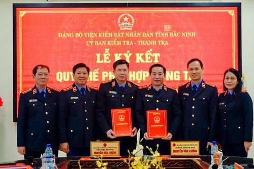Ủy ban Kiểm tra Đảng ủy và Thanh tra VKSND tỉnh Bắc Ninh tổ chức ký Quy chế phối hợp công tác