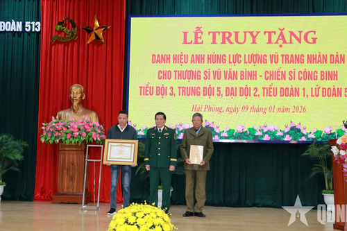 Truy tặng danh hiệu Anh hùng Lực lượng vũ trang nhân dân đối với Thượng sĩ Vũ Văn Bình