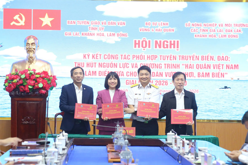 Vùng 4 Hải quân ký kết phối hợp tuyên truyền biển đảo giai đoạn 2026-2030