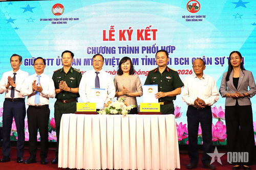 Bộ CHQS tỉnh Đồng Nai và Ban Thường trực Ủy ban MTTQ Việt Nam tỉnh ký kết phối hợp hoạt động
