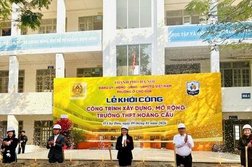 Phường Ô Chợ Dừa khởi công xây dựng Trường THPT Hoàng Cầu