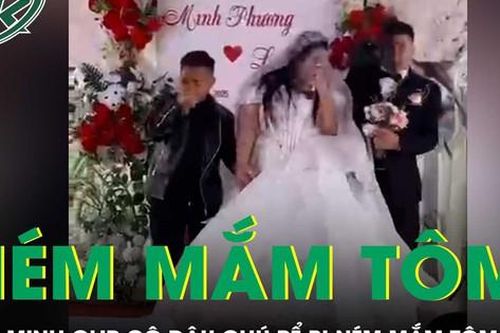 Công an vào cuộc vụ cô dâu chú rể bị ném mắm tôm trong lễ cưới